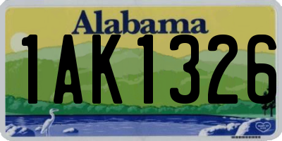 AL license plate 1AK1326