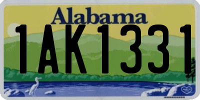 AL license plate 1AK1331