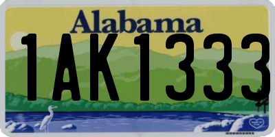 AL license plate 1AK1333