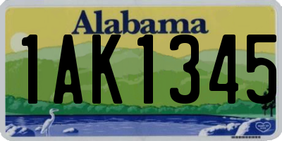 AL license plate 1AK1345