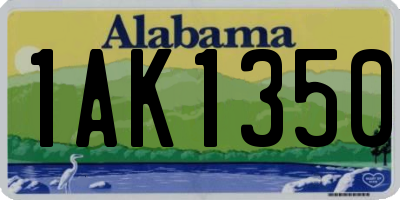 AL license plate 1AK1350