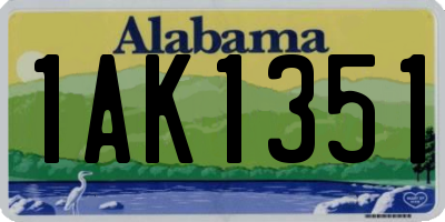 AL license plate 1AK1351