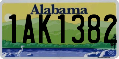 AL license plate 1AK1382