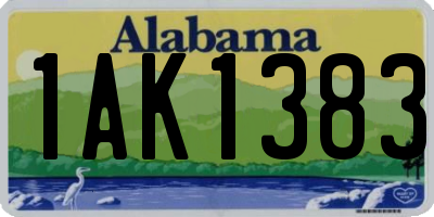 AL license plate 1AK1383