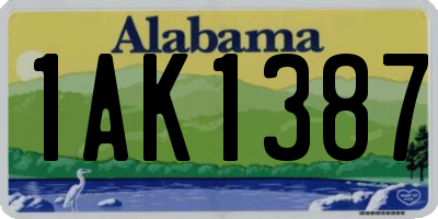 AL license plate 1AK1387
