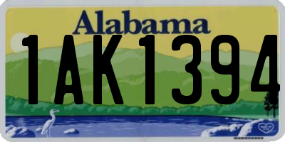 AL license plate 1AK1394