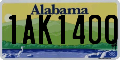AL license plate 1AK1400