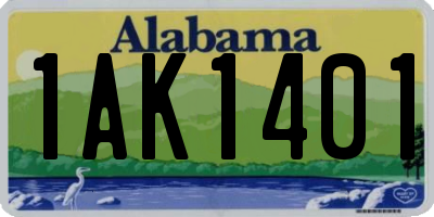 AL license plate 1AK1401