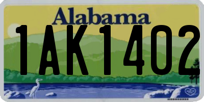 AL license plate 1AK1402