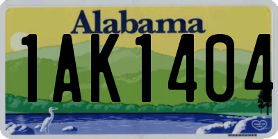 AL license plate 1AK1404