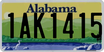 AL license plate 1AK1415