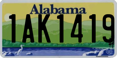 AL license plate 1AK1419