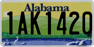 AL license plate 1AK1420
