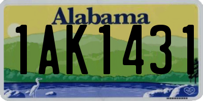 AL license plate 1AK1431