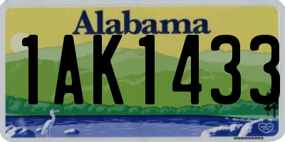 AL license plate 1AK1433
