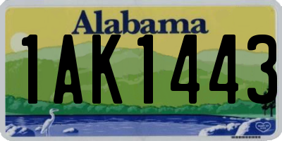 AL license plate 1AK1443