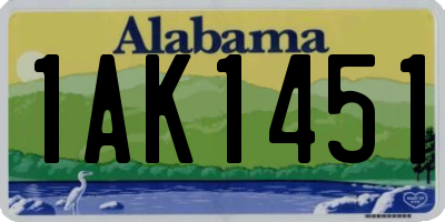 AL license plate 1AK1451
