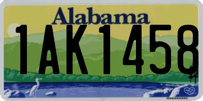 AL license plate 1AK1458