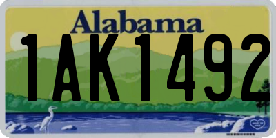 AL license plate 1AK1492