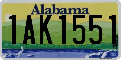 AL license plate 1AK1551
