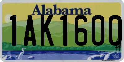 AL license plate 1AK1600