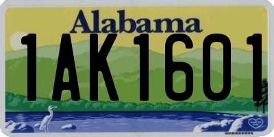 AL license plate 1AK1601