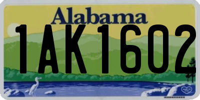AL license plate 1AK1602