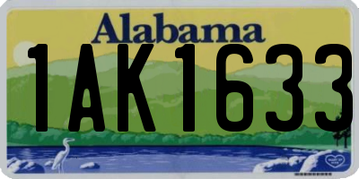 AL license plate 1AK1633