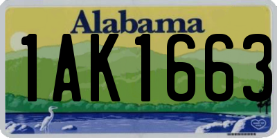 AL license plate 1AK1663