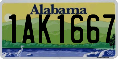 AL license plate 1AK1667
