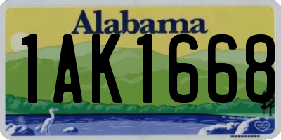 AL license plate 1AK1668