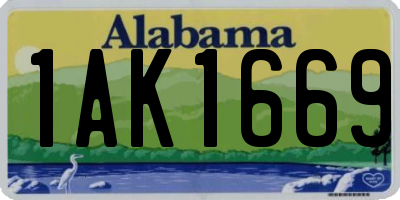 AL license plate 1AK1669