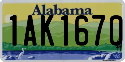 AL license plate 1AK1670