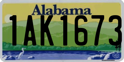 AL license plate 1AK1673