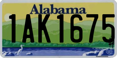 AL license plate 1AK1675