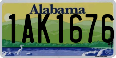 AL license plate 1AK1676