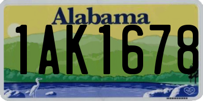 AL license plate 1AK1678