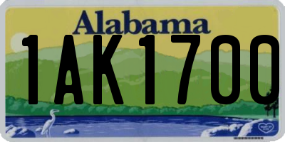 AL license plate 1AK1700
