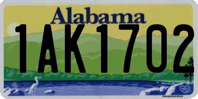AL license plate 1AK1702