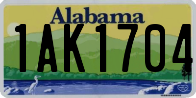 AL license plate 1AK1704