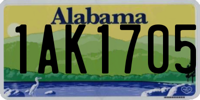 AL license plate 1AK1705