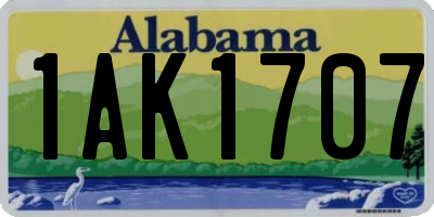 AL license plate 1AK1707