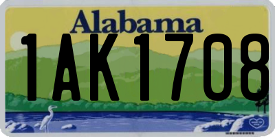 AL license plate 1AK1708