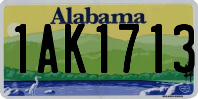 AL license plate 1AK1713