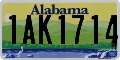 AL license plate 1AK1714