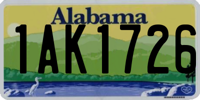AL license plate 1AK1726