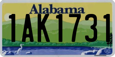 AL license plate 1AK1731