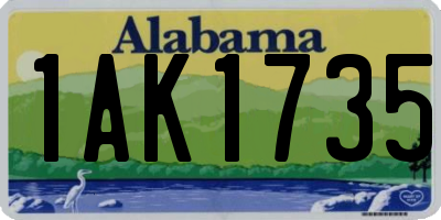 AL license plate 1AK1735