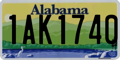 AL license plate 1AK1740