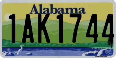 AL license plate 1AK1744